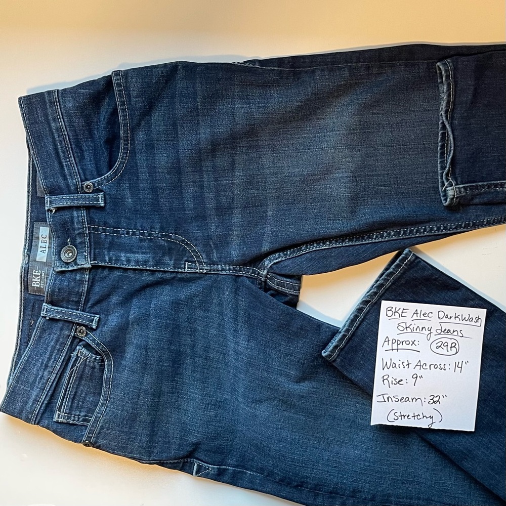 BKE Alec Skinny Jeans - Dark Wash & Stretchy - Size 29R - Picture 2 of 13